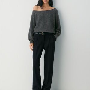 Aritzia Wilfred Dark Grey SoftSpoke™ Rhoda Sweater - XS